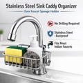 Stainless Steel Kitchen Sink Caddy – Over Faucet Sponge Holder
